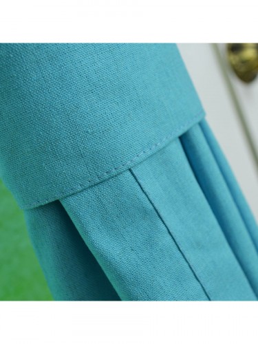 QYK246SDA Eos Linen Green Blue Solid Versatile Pleat Sheer Curtains Fabric Details