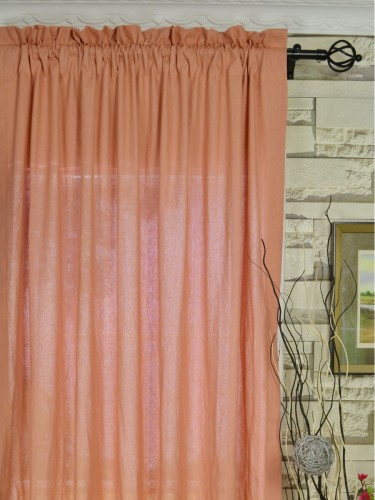Eos Red and Pink Solid Linen Fabrics (Color: Light Coral)