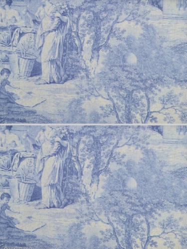 Eos Ancient Life Printed Faux Linen Versatile Pleat Curtain (Color: Baby Blue Eyes)