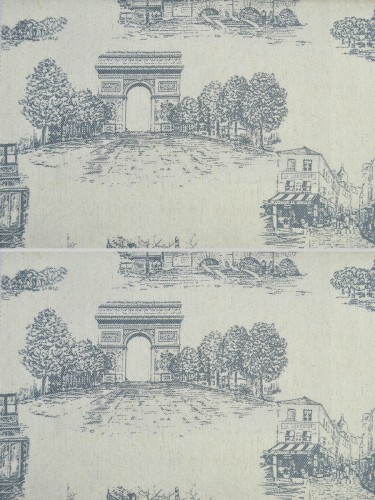 Eos Castle Printed Faux Linen Fabric Sample (Color: Deep Jungle Green)