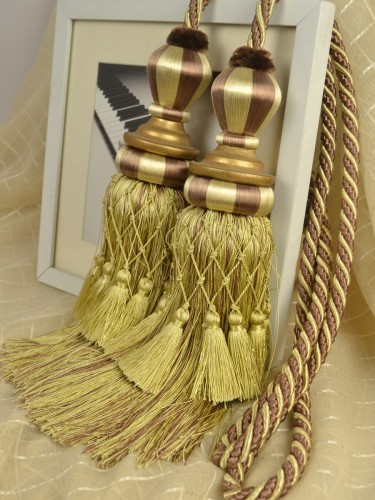 4 Colors QYM06 Curtain Tassel Tiebacks (Color: Purple in Brown)