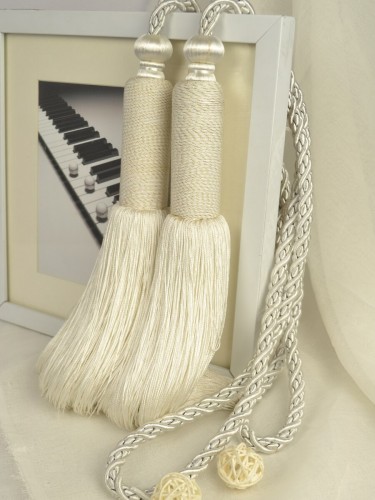 5 Colors QYM08 Curtain Tassel Tiebacks (Color: White)