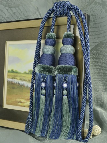 6 Colors QYM13 Curtain Tassel Tiebacks (Color: Blue)