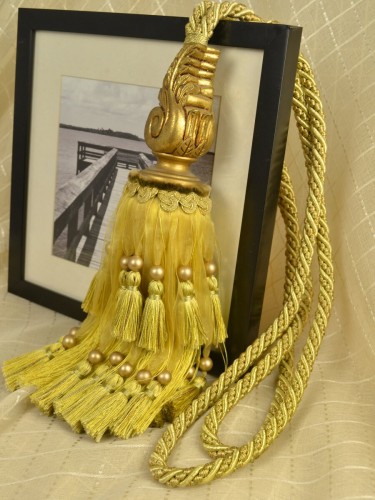 3 Colors QYM15 Curtain Tassel Tiebacks (Color: Yellow)