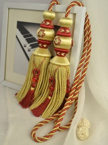 7 Colors QYM16 Curtain Tassel Tiebacks (Color: Red in Yellow)