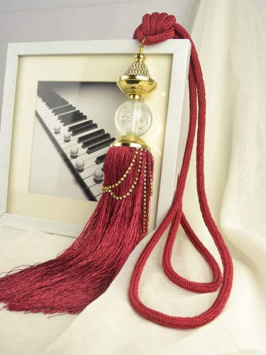 4 Colors QYM20 Curtain Tassel Tiebacks (Color: Red)