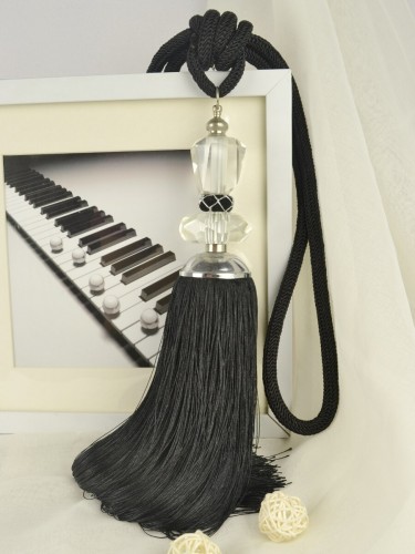 6 Colors QYM22 Curtain Tassel Tiebacks (Color: Black)