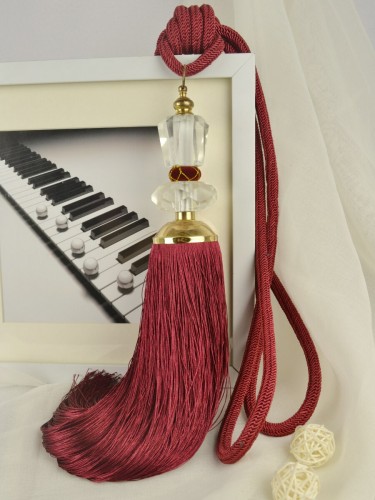 6 Colors QYM22 Curtain Tassel Tiebacks (Color: Red)