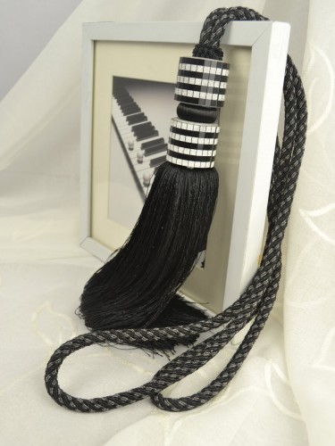 6 Colors QYM23 Curtain Tassel Tiebacks (Color: Black)