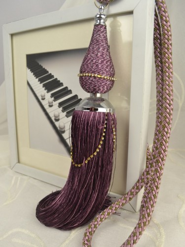 6 Colors QYM24 Curtain Tassel Tiebacks (Color: Purple)