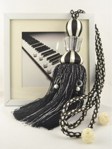 7 Colors QYM25 Curtain Tassel Tiebacks (Color: Black)