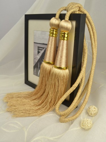 5 Colors QYM27 Curtain Tassel Tiebacks (Color: Beige)