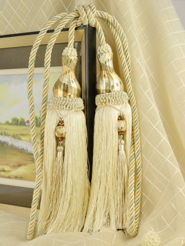 8 Colors QYM28 Curtain Tassel Tiebacks (Color: Beige)