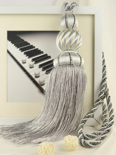 6 Colors QYM30 Curtain Tassel Tiebacks (Color: Gray)