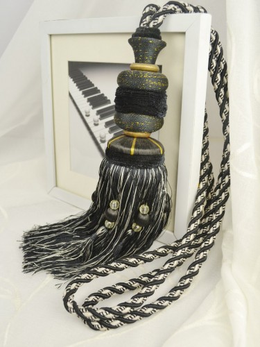 7 Colors QYM31 Curtain Tassel Tiebacks (Color: Black)