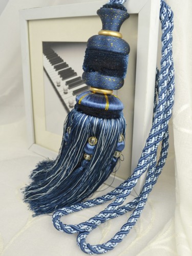 7 Colors QYM31 Curtain Tassel Tiebacks (Color: Blue)