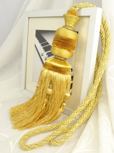 7 Colors QYM31 Curtain Tassel Tiebacks (Color: Yellow)