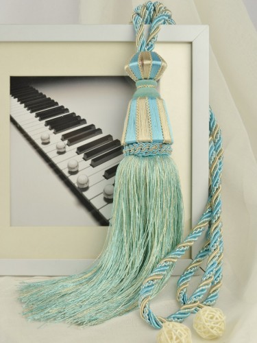 9 Colors QYM32 Curtain Tassel Tiebacks (Color: Blue)