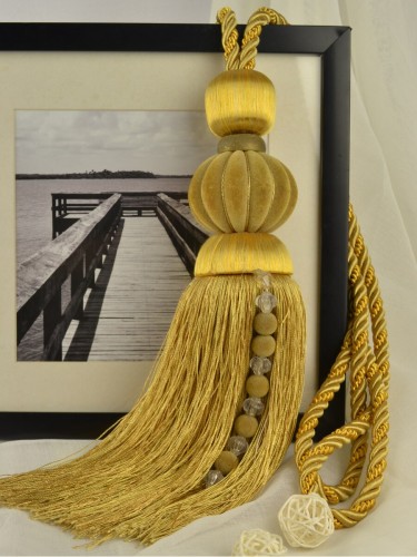 7 Colors QYM34 Curtain Tassel Tiebacks (Color: Yellow)