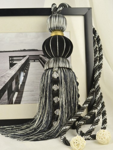 7 Colors QYM34 Curtain Tassel Tiebacks (Color: Black)