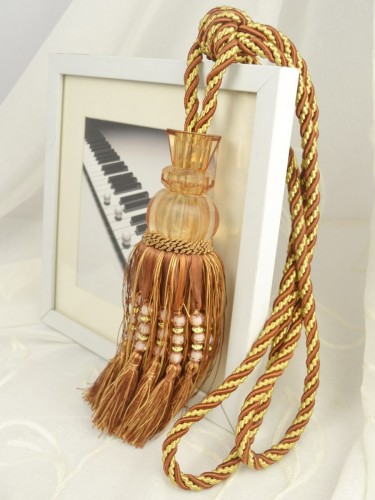 5 Colors QYM38 Curtain Tassel Tiebacks (Color: Brown)