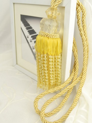 5 Colors QYM39 Curtain Tassel Tiebacks (Color: Yellow)