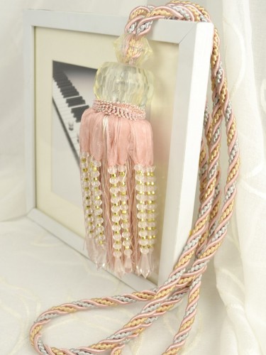 5 Colors QYM39 Curtain Tassel Tiebacks (Color: Pink)