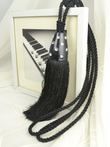 6 Colors QYM41 Curtain Tassel Tiebacks (Color: Black)