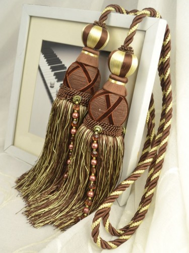 9 Colors QYM44 Curtain Tassel Tiebacks (Color: Dark Brown)