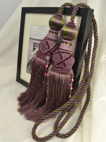 9 Colors QYM44 Curtain Tassel Tiebacks (Color: Purple)