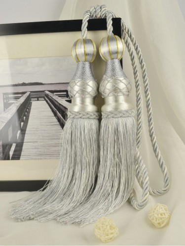 6 Colors QYM45 Curtain Tassel Tiebacks (Color: Gray)