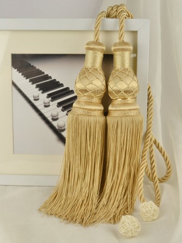 10 Colors QYM46 Curtain Tassel Tiebacks (Color: Beige)