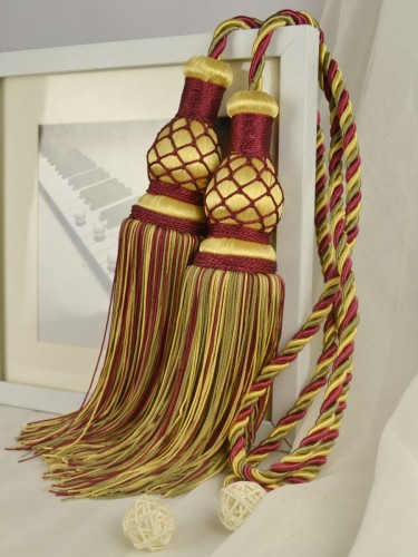 10 Colors QYM46 Curtain Tassel Tiebacks (Color: Red in Yellow)