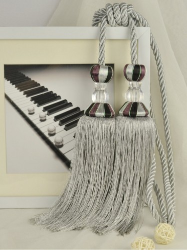 7 Colors QYM52 Curtain Tassel Tiebacks (Color: Gray)