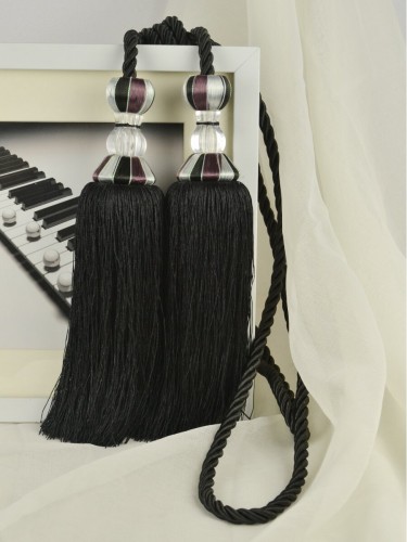 7 Colors QYM52 Curtain Tassel Tiebacks (Color: Black)