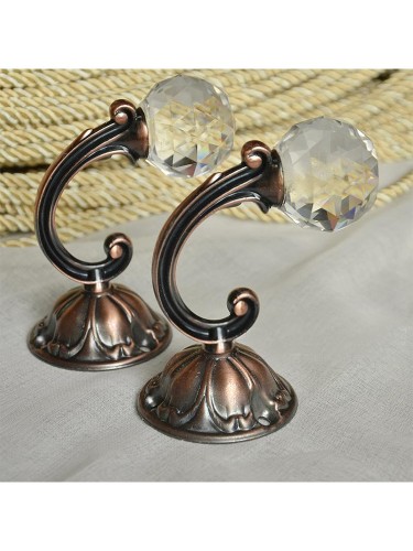 3 Colors QYM63 Acrylic Ball Curtain Tie Back Hold Backs (Color: Copper)