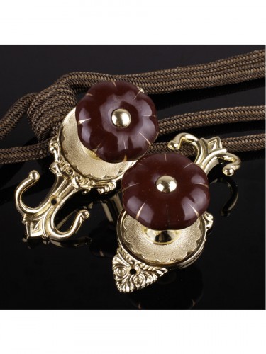 2 Colors QYM68 Round Pumpkin Curtain Tie Back Hold Backs (Color: Brown)