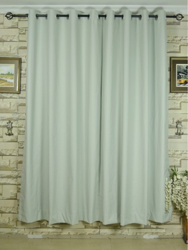 QYQ135AD Modern Solid Yarn Dyed Eyelet Ready Made Curtains Powder Blue