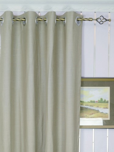 QYQ135AD Modern Solid Yarn Dyed Eyelet Ready Made Curtains Heading Style