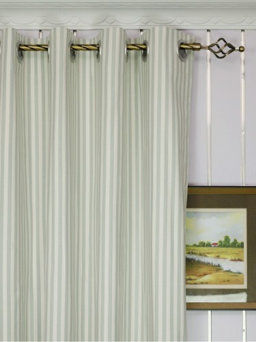 QYQ135B Modern Small Striped Yarn Dyed Custom Made Curtains (Heading: Eyelet)