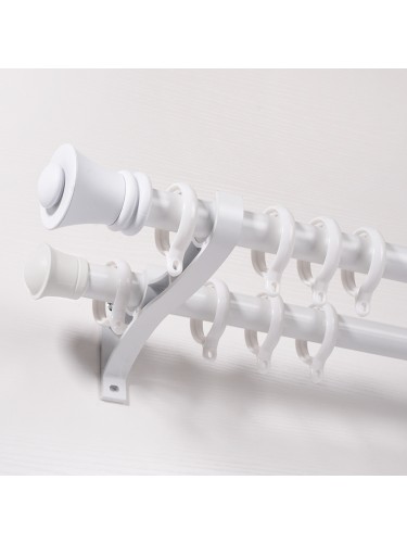 QYR0122 28mm Diameter Aluminum Alloy Acropolis Single Curtain Rod Set (Color: White)