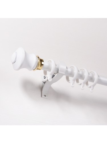 QYR6120 28mm Diameter Aluminum Alloy Acropolis Single Curtain Rod Set (Color: White)