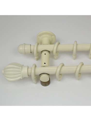 QYR0421 28mm Buller Aluminum Alloy Double Curtain Rod Set (Color: Ivory)