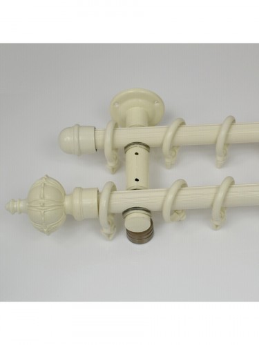 QYR0423 28mm Buller Aluminum Alloy Double Curtain Rod Set (Color: Ivory)