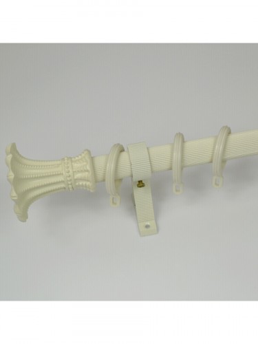 QYR0520 28mm Cardwell Aluminum Alloy Single Curtain Rod Set (Color: Ivory)