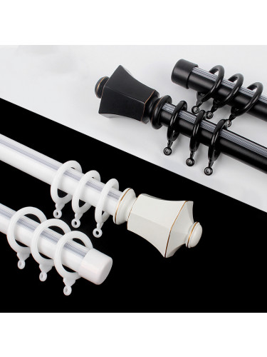 QYR0720 28mm Duval Aluminum Alloy Ceiling/Wall Mount Single Curtain Rod Set 