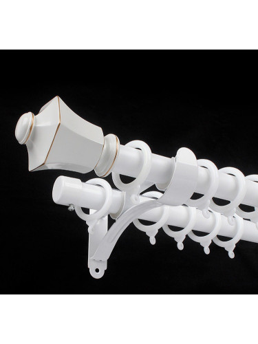 QYR0721 28mm Duval Aluminum Alloy Ceiling/Wall Mount Double Curtain Rod Sets