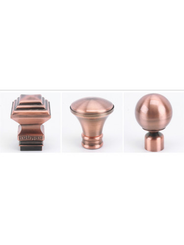 QYR09 28mm diameter Hayward Red Bronze Steel Curtain Rod Set With Ball And Square Finial  