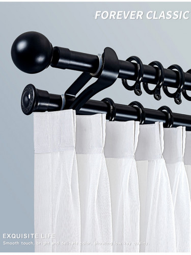 Bluff Knoll 100 Luxury White Black Ball Column Finial Aluminum Alloy Single Double 28mm Curtain rod set