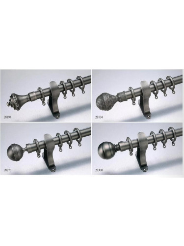 QYR16 28mm diameter Watagan Bronze Nickel Steel Curtain Rod Set Custom Made Length And Finial